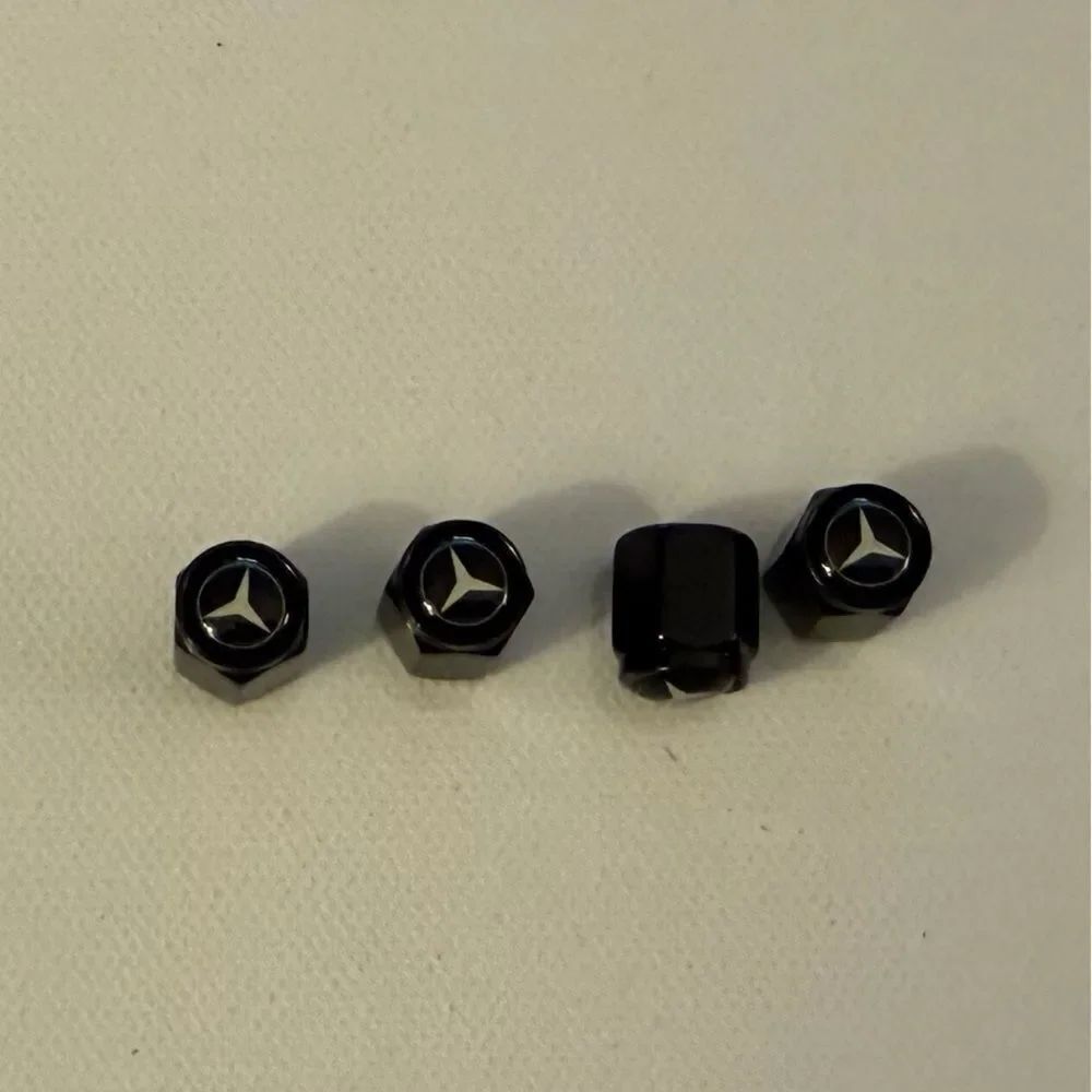 Mercedes Benz Valve Stem Caps in Black Set of 4 NWT